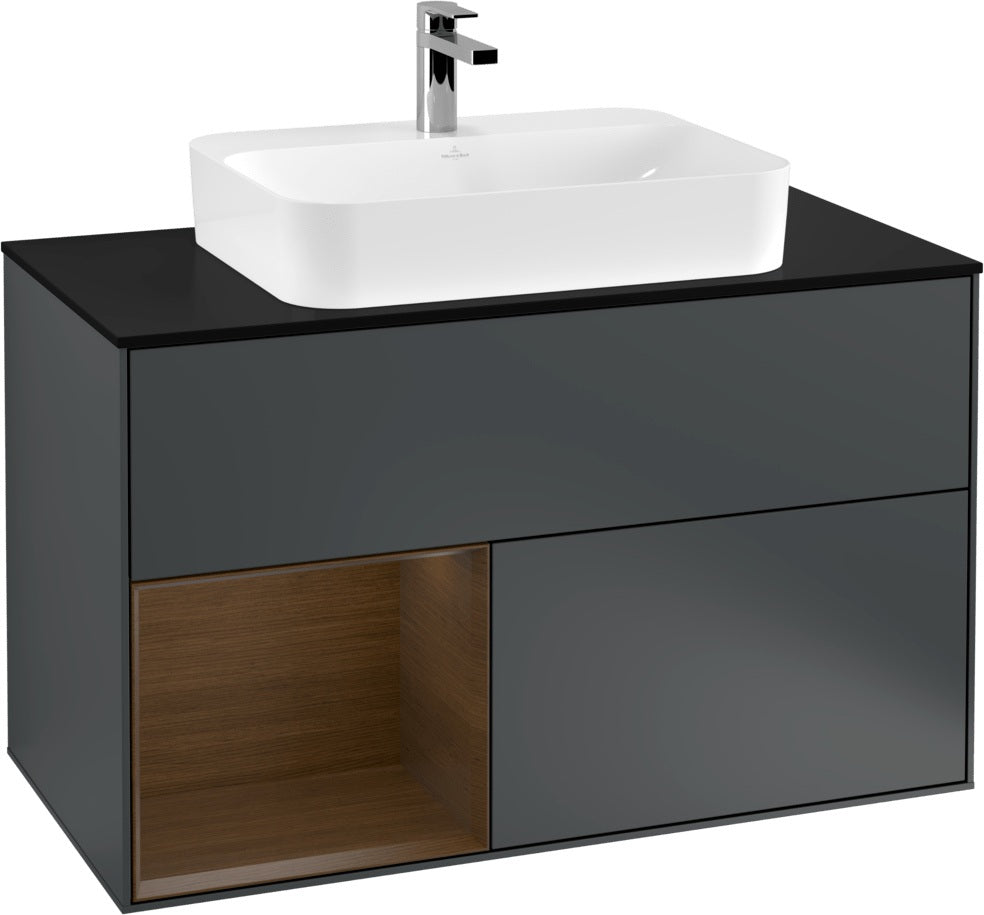 Villeroy & Boch Finion Waschtischunterschrank 1000 mm Glossy White Lacquer mit LED-Beleuchtung