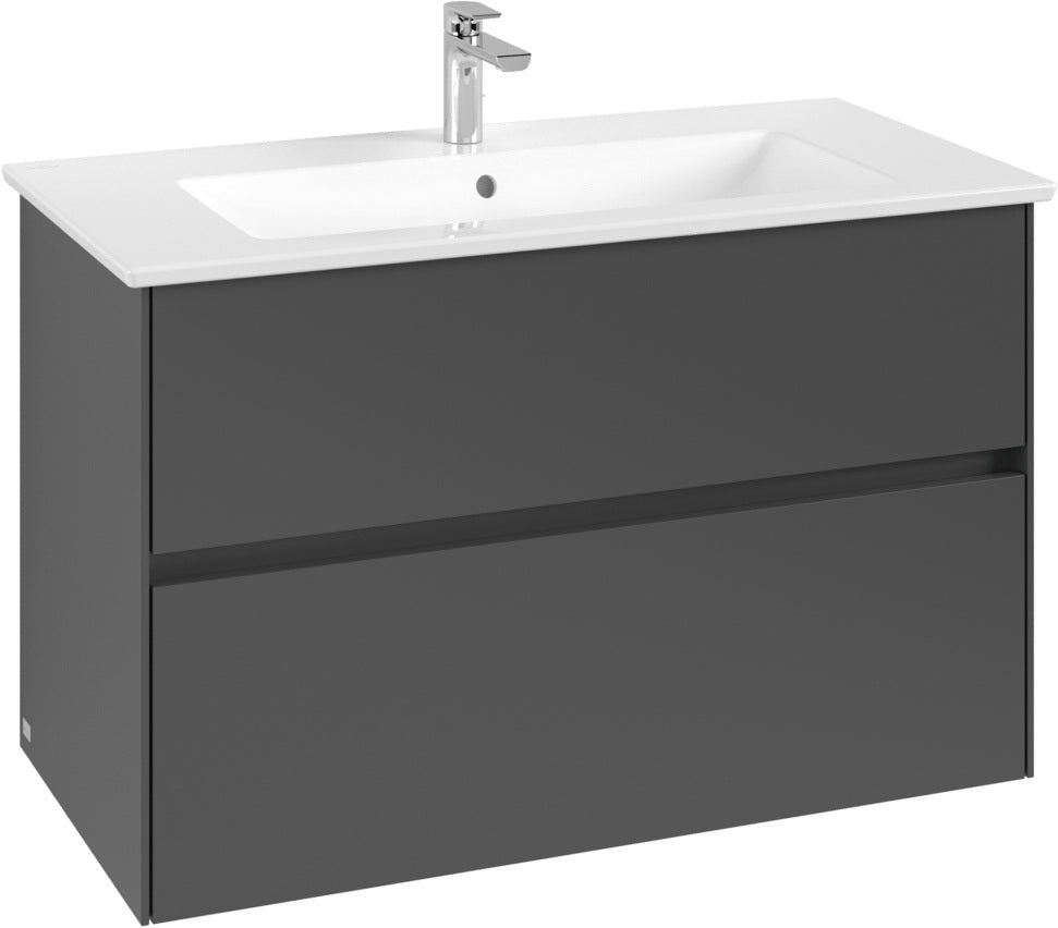 Villeroy & Boch Collaro Waschbeckenunterschrank 961 mm White Oak mit LED-Beleuchtung