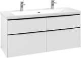Villeroy & Boch Waschtischunterschrank Subway 3.0 C 602L0, 1272 mm, Brilliant White, mit LED-Beleuchtung