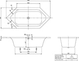 Villeroy & Boch LOOP & FRIENDS Airpool Entry Whirlpoolsystem – 6-eckig, 1900 mm, mit 10 Micro-Bodendüsen
