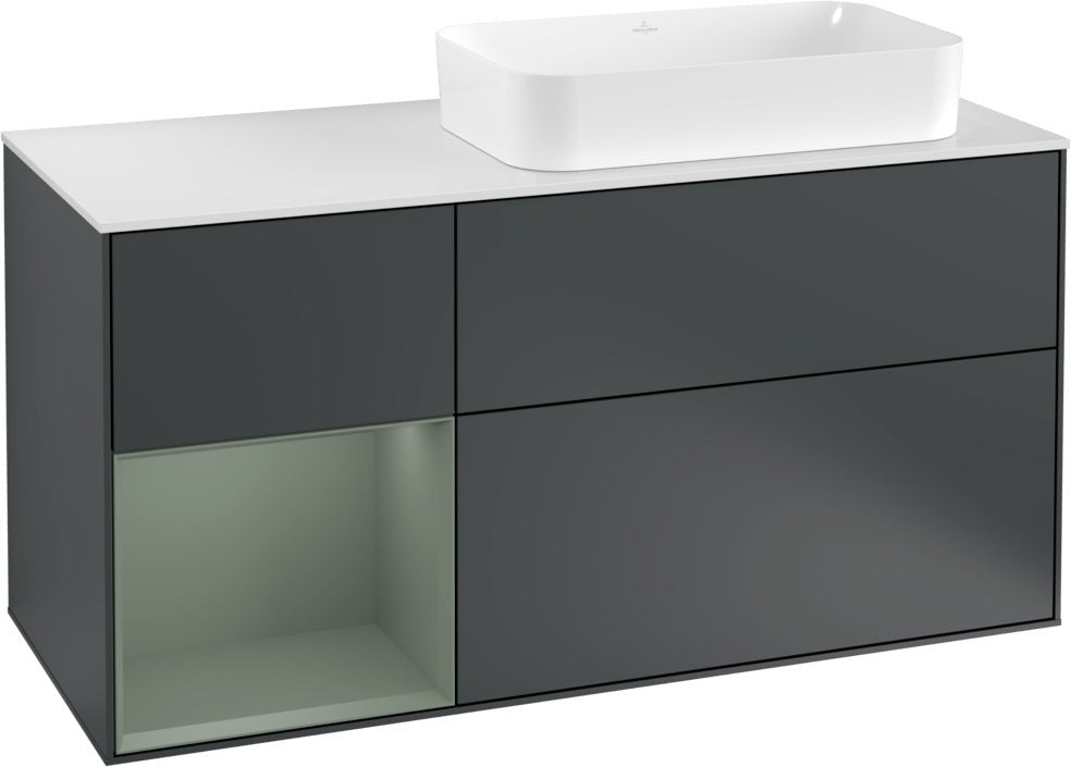 Villeroy & Boch Finion Waschbeckenunterschrank 1200 mm Glossy White Lacquer mit LED-Beleuchtung