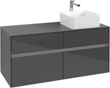 Villeroy & Boch Waschbeckenunterschrank Collaro C043 B0 1200 mm Glossy Grey mit Beleuchtung