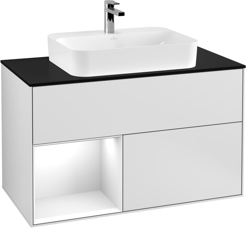 Villeroy & Boch Finion Waschtischunterschrank 1000 mm Glossy White Lacquer mit LED-Beleuchtung