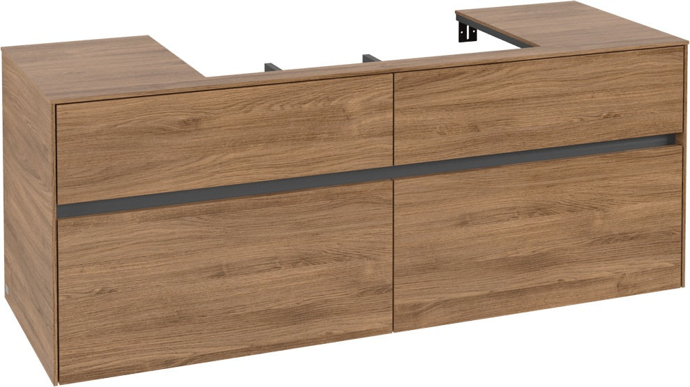 Villeroy & Boch Waschtischunterschrank Collaro Kansas Oak 1400 mm mit 4 Auszügen und SoftClosing