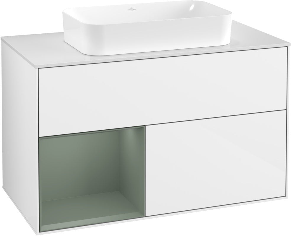 Villeroy & Boch Finion Waschtischunterschrank 1000 mm Glossy White Lacquer – mit LED-Beleuchtung & SoftClosing