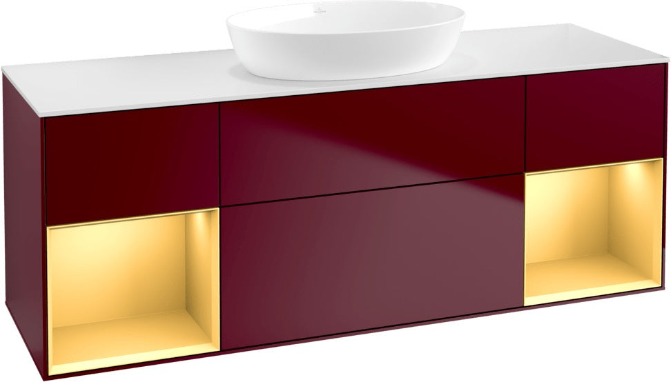 Villeroy & Boch Finion Waschbeckenunterschrank 1600 mm Glossy White Lacquer – mit LED-Beleuchtung