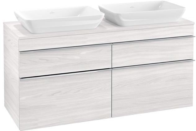 Villeroy & Boch Venticello Waschtischunterschrank 1257 mm Glossy White, 4 Auszüge, für 2 Waschtische