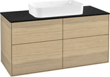 Villeroy & Boch Finion Waschtischunterschrank 1200 mm Anthracite Matt mit Glasabtrennungen und Push-to-open