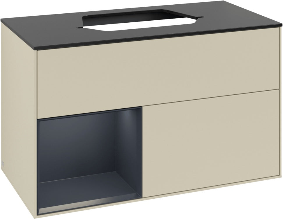 Villeroy & Boch Finion Waschtischunterschrank 1000 mm Glossy White Lacquer mit LED-Beleuchtung