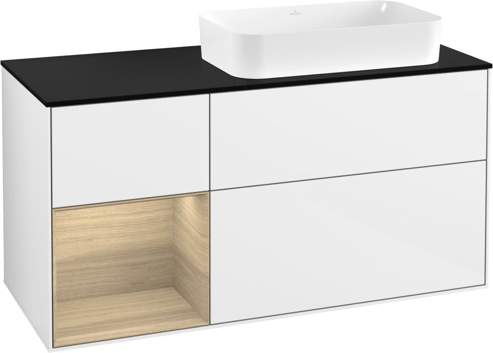 Villeroy & Boch Finion Waschtischunterschrank 120 cm Glossy White Lacquer mit Beleuchtung
