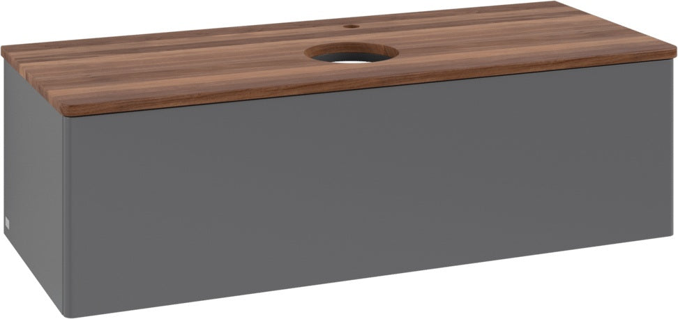 Villeroy & Boch Antao Waschbeckenunterschrank 1200 mm Anthrazit Matt Lack – Mit Auszug & Push-to-Open