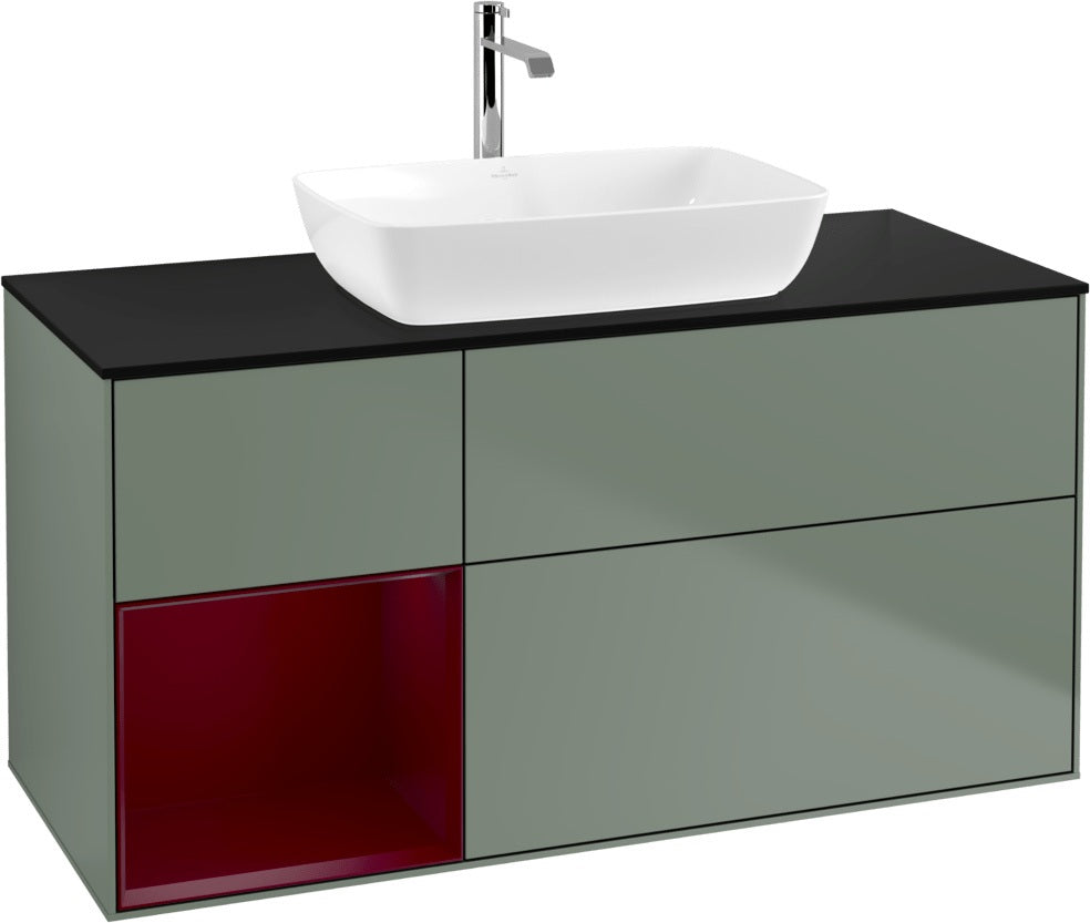 Villeroy & Boch Finion Waschtischunterschrank 1200 mm Glossy White Lacquer mit Beleuchtung