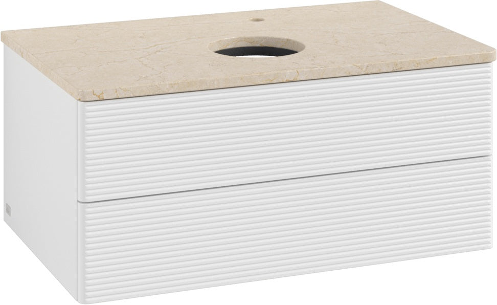 Villeroy & Boch Waschbeckenunterschrank Antao 800 mm Glossy White Lacquer mit Hahnlochbohrung