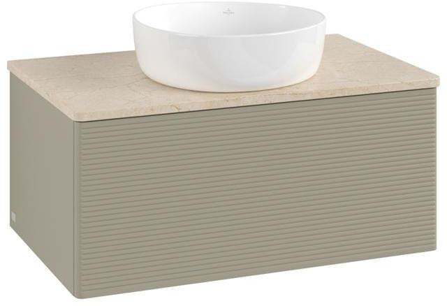 Villeroy & Boch Antao Waschtischunterschrank 800 mm – Grau Matt, 1 Auszug, Push-Open