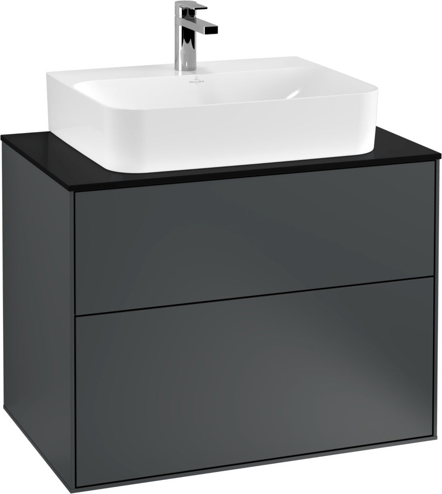 Villeroy & Boch Finion Waschbeckenunterschrank 800 mm Glossy White Lacquer – Wandmontage, 2 Auszüge