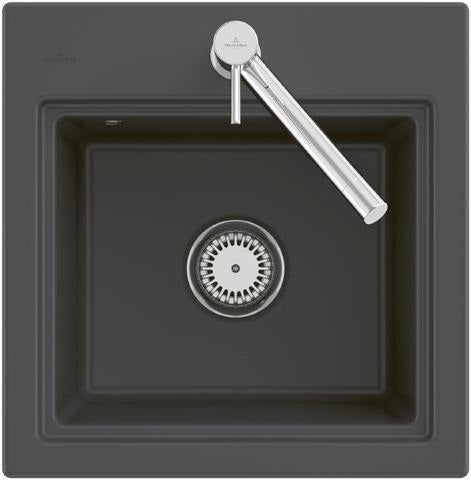 Villeroy & Boch Subway Style 50 S Flat Einbauspüle 500x510 mm Ebony CeramicPlus
