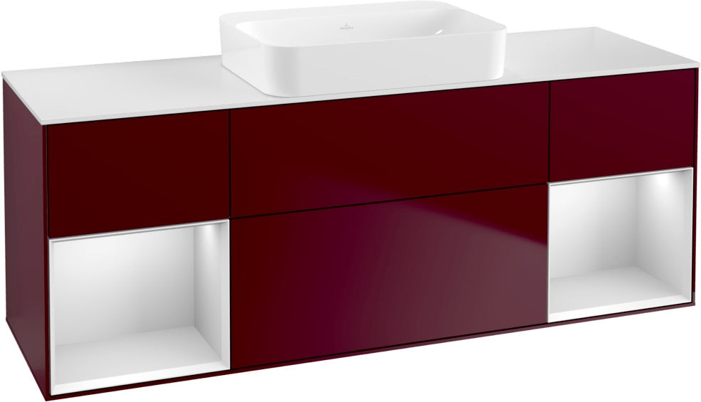 Villeroy & Boch Finion Waschtischunterschrank 1600 mm Glossy White Lacquer mit Beleuchtung
