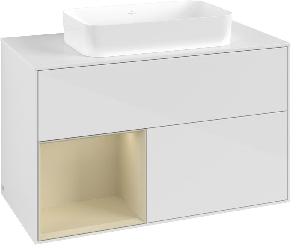 Villeroy & Boch Finion Waschtischunterschrank 1000 mm Glossy White Lacquer – mit LED-Beleuchtung & SoftClosing