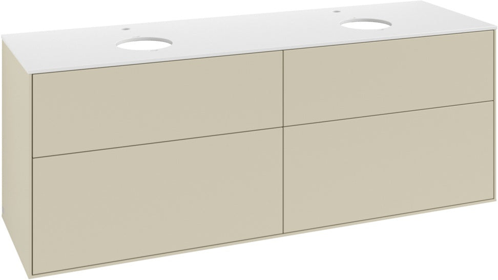 Villeroy & Boch Finion Waschbeckenunterschrank 1600 mm Glossy White Lacquer mit Beleuchtung