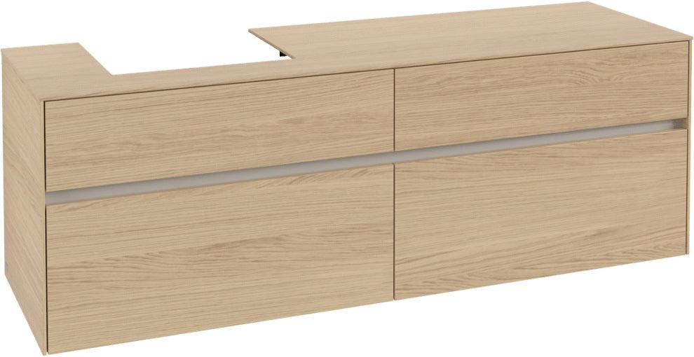 Villeroy & Boch Waschtischunterschrank Collaro C078 Nordic Oak 1600 mm mit 4 Auszügen
