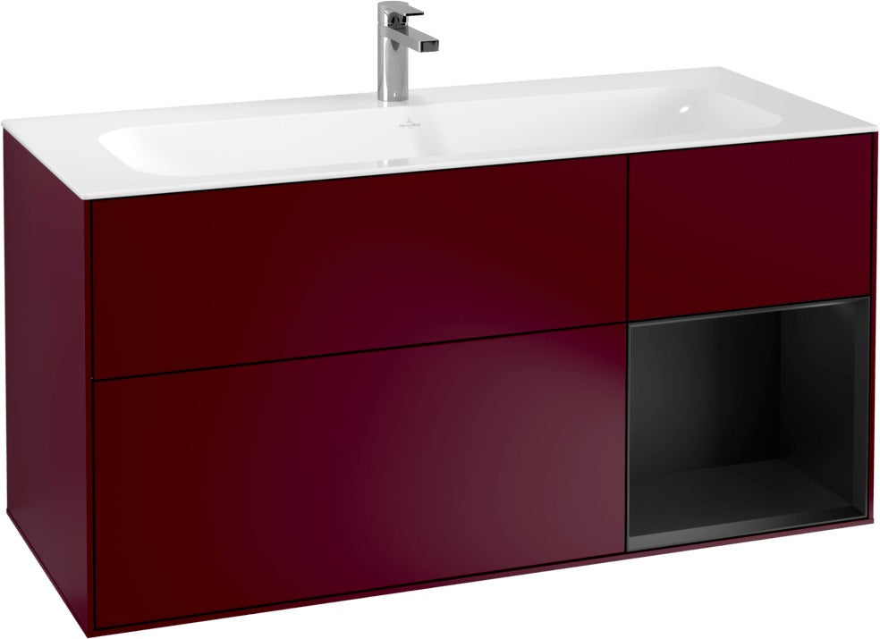 Villeroy & Boch Finion Waschbeckenunterschrank Glossy White Lacquer 1196 mm mit LED-Beleuchtung