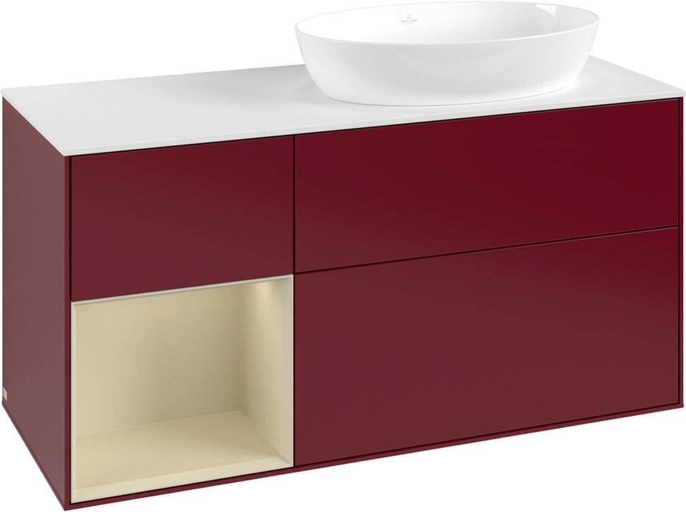 Villeroy & Boch Finion Waschtischunterschrank 1200 mm Glossy White Lacquer mit Beleuchtung