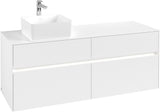 Villeroy & Boch Collaro Waschtischunterschrank 1400 mm mit LED-Beleuchtung und 4 Auszügen, White Wood