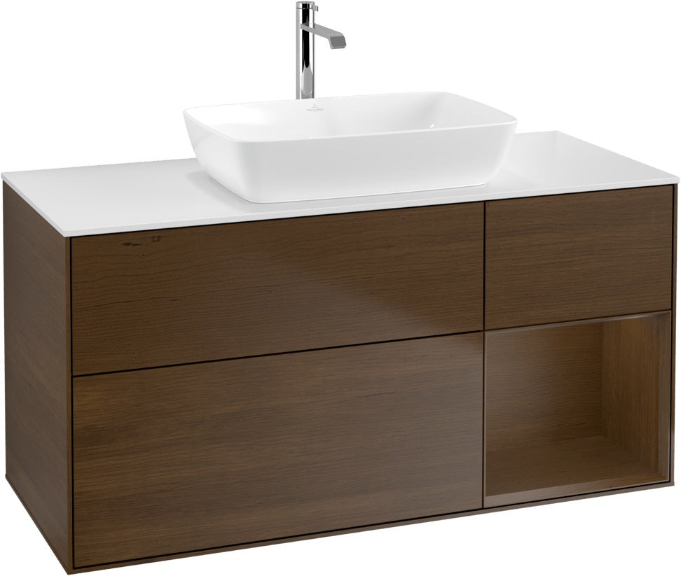 Villeroy & Boch Waschtischunterschrank Finion G831G 1200 mm Glossy White Lacquer mit Beleuchtung