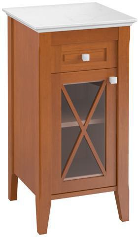 Villeroy & Boch Hommage Seitenschrank 442 mm mit Tür und Schublade, links, Walnuss/Marmor