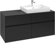 Villeroy & Boch Waschtischunterschrank Collaro C083 B0 1200 mm Volcano Black mit Beleuchtung