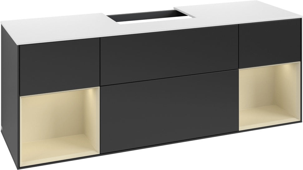 Villeroy & Boch Finion Waschtischunterschrank 1600 mm Glossy White Lacquer mit Beleuchtung