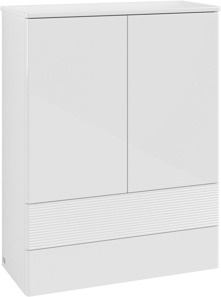 Villeroy & Boch Antao Highboard K47100 – 814 x 1039 x 356 mm, Glossy White Lacquer, 2 Auszüge, 2 Türen