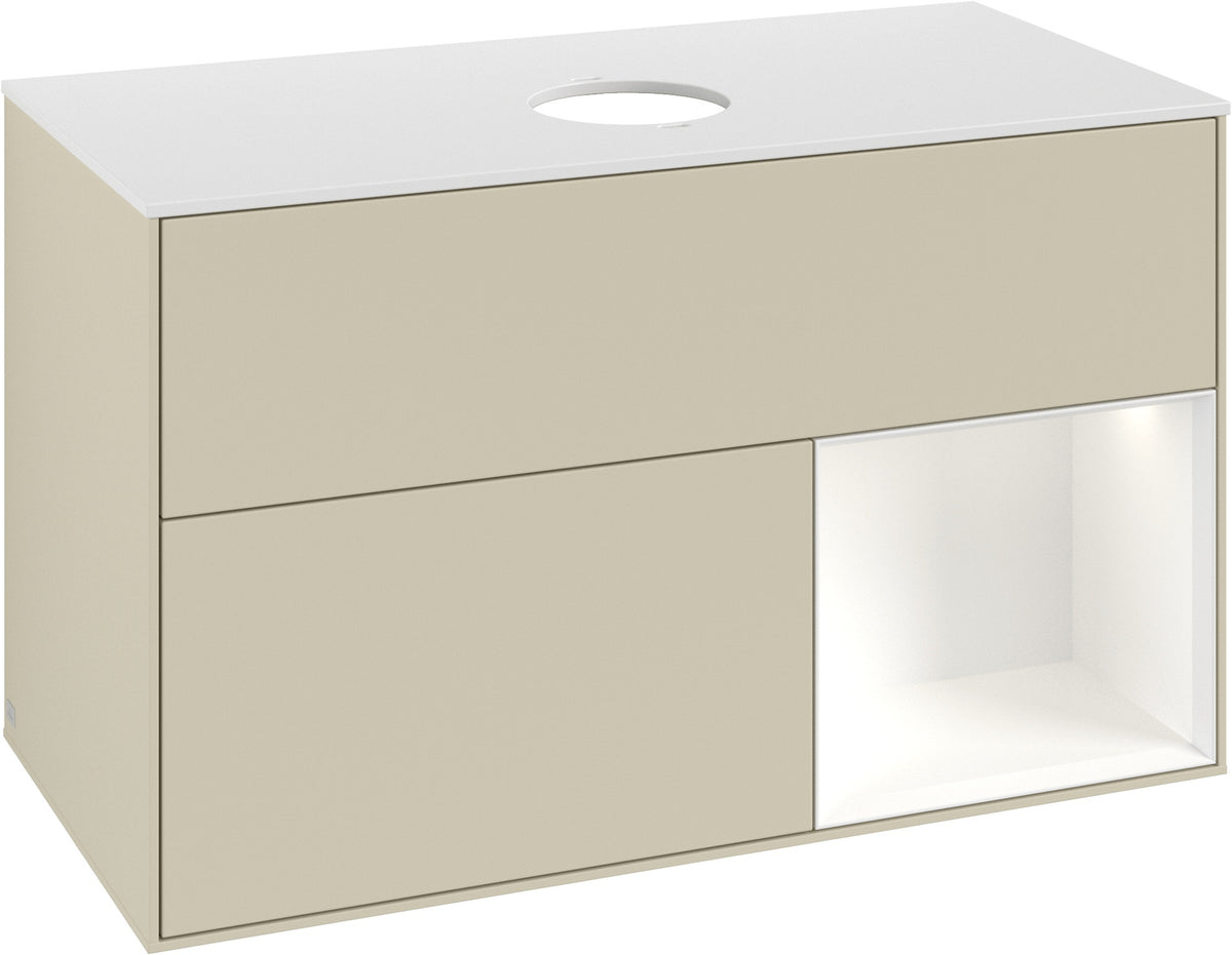 Villeroy & Boch Finion Waschtischunterschrank FA21GFGF 1000 mm Glossy White Lacquer