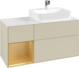 Villeroy & Boch Waschtischunterschrank Finion G141G 1200 mm Glossy White mit LED-Beleuchtung