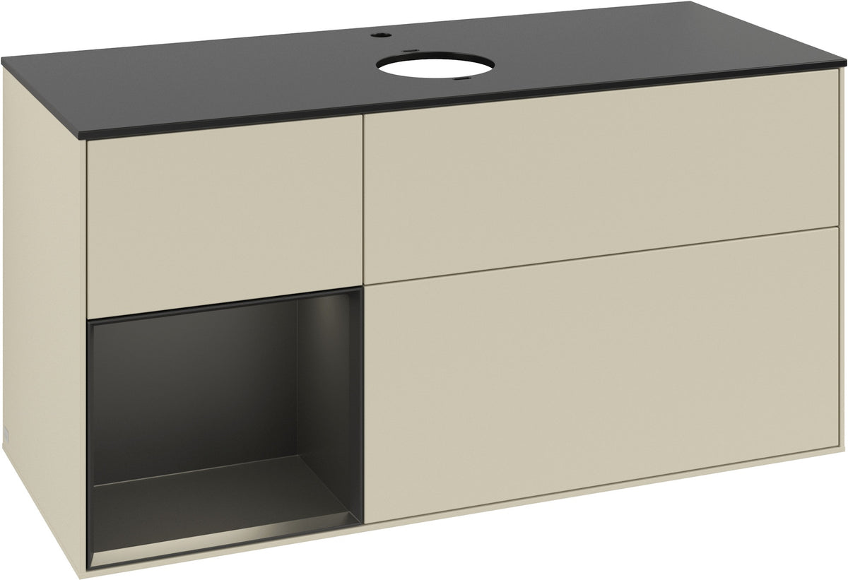 Villeroy & Boch Finion Waschtischunterschrank 1200 mm Glossy White Lacquer mit Beleuchtung