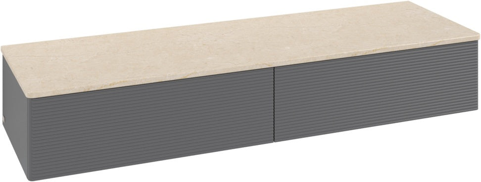 Villeroy & Boch Sideboard Antao K42103 1600 mm Anthracite Matt Lacquer mit Marmor-Abdeckplatte