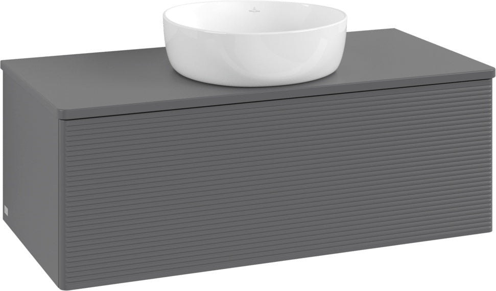 Villeroy & Boch Antao Waschbeckenunterschrank L31150 1000 mm Anthrazit mit LED-Auszugsbeleuchtung