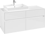Villeroy & Boch Waschtischunterschrank Collaro C082 1200 mm Glossy White mit 4 Auszügen und SoftClosing