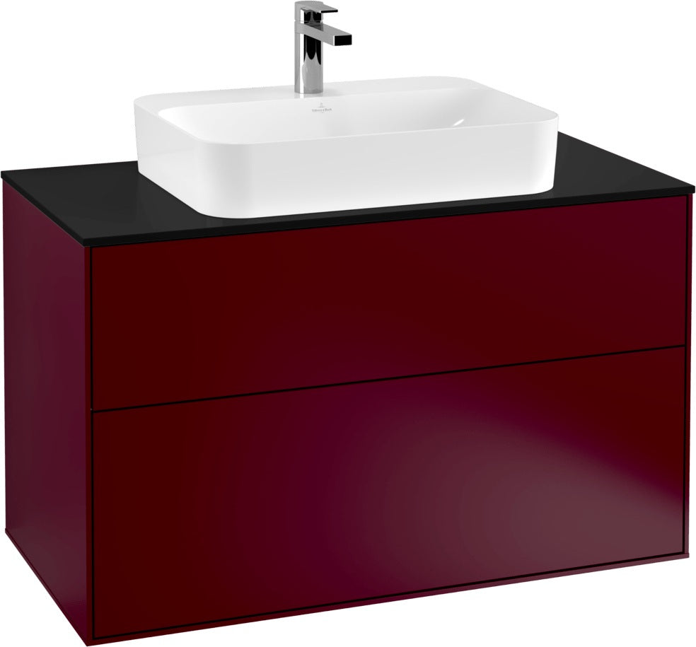 Villeroy & Boch Finion Waschbeckenunterschrank 1000 mm Glossy White mit LED-Beleuchtung