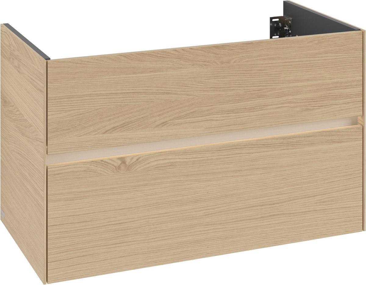 Villeroy & Boch Waschbeckenunterschrank Collaro C13900 in White Oak – 996 mm, 2 Auszüge, SoftClosing