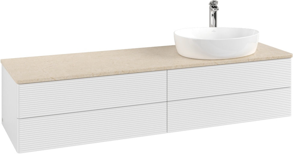 Villeroy & Boch Antao Waschtischunterschrank 1600 mm Glossy White Lacquer mit 4 Auszügen und Beleuchtung