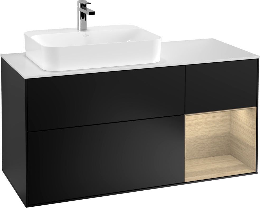 Villeroy & Boch Waschtischunterschrank Finion F401G 1200 mm Glossy White Lacquer mit Beleuchtung
