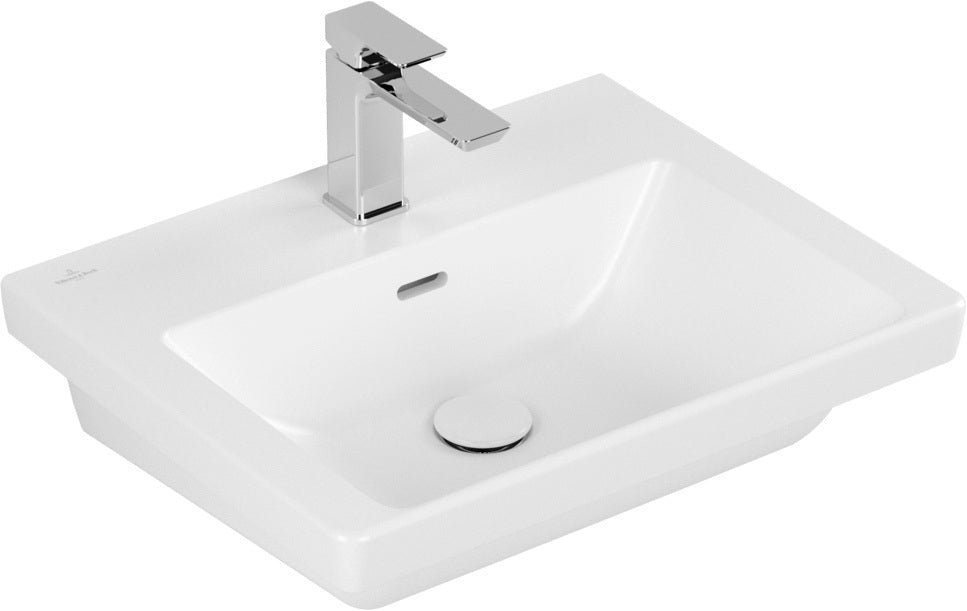 Villeroy & Boch Wandwaschbecken Subway 3.0 550x440mm Rechteck Weiß Alpin – Mit Überlauf & Hahnloch