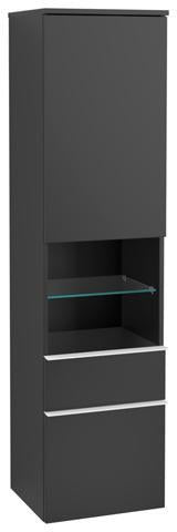 Villeroy & Boch Venticello Hochschrank 404 mm Glossy White – 1 Tür, 2 Auszüge, links