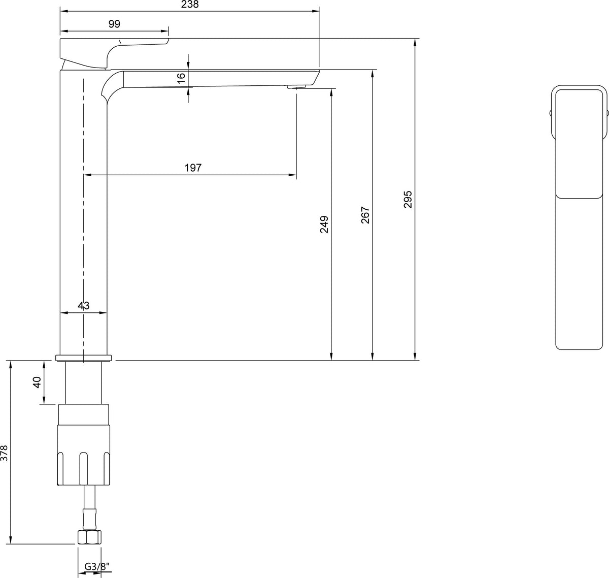 Villeroy & Boch Subway 3.0 Einhebel-Waschtischarmatur Chrom eckig mit ComfortPlus