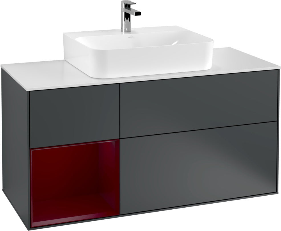 Villeroy & Boch Finion Waschtischunterschrank G161G 1200 mm Glossy White Lacquer mit LED-Beleuchtung