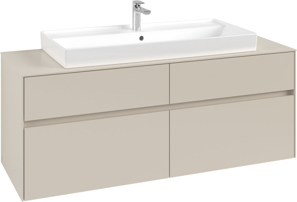 Villeroy & Boch Waschbeckenunterschrank Collaro C092 B0 1400 mm Cashmere Grey mit LED-Beleuchtung