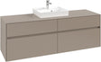 Villeroy & Boch Waschtischunterschrank Collaro C077 B0 1600 mm Taupe mit Beleuchtung und SoftClosing