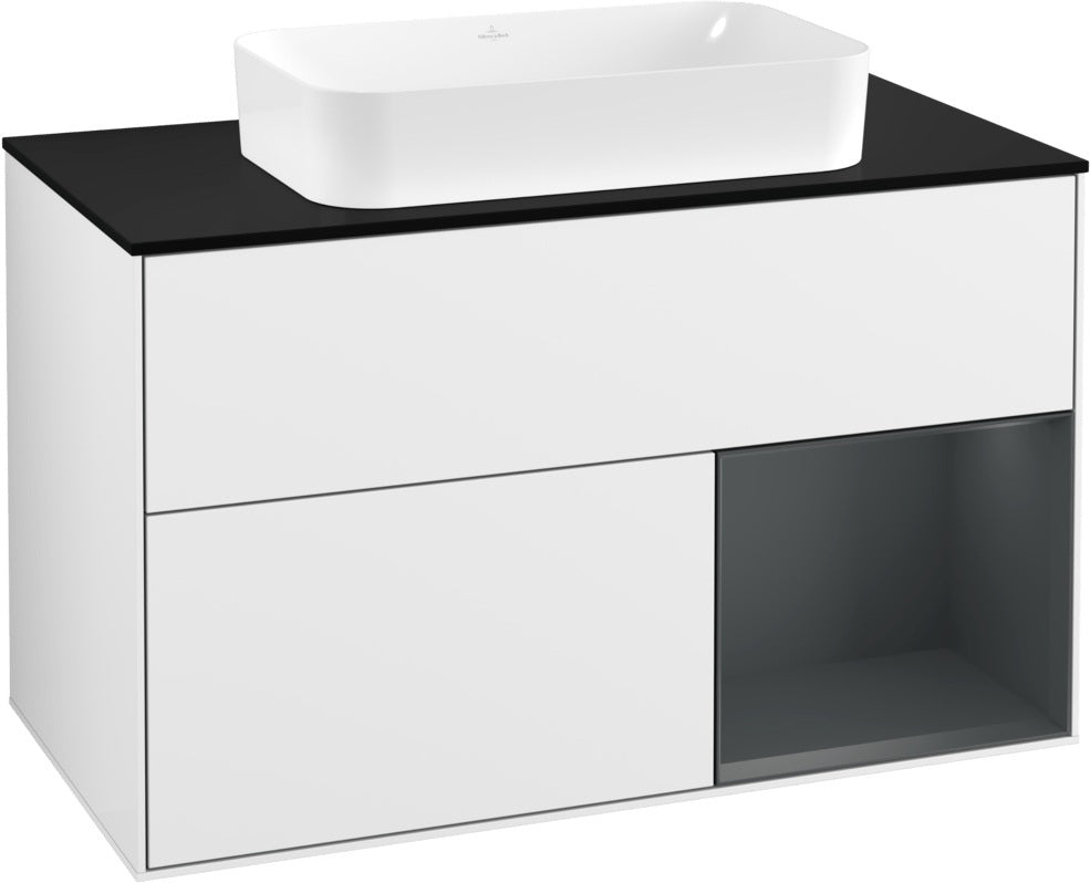 Villeroy & Boch Waschtischunterschrank Finion F252G 1000 mm Glossy White Lacquer mit LED-Beleuchtung