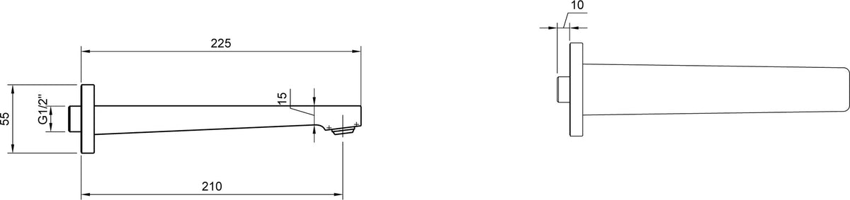 Villeroy & Boch Architectura Square Badewannenauslauf TVT125002000 – Eckig, Chrom, AirPlus, Wandmontage